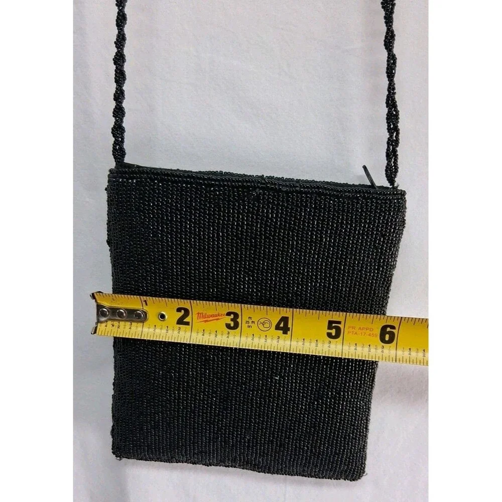Vintage Ermo Beaded Poodle Purse Crossbody Dog Lover Y2k Black Zippered